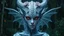 Placeholder: 1. holographic simulation, beautiful xenobiotic alien demon with wings behind her on a night black forest background, floral beauty, super detailed face, bloody eyes, on night green forest and rain background, professional photo, 4k, high resolution, high detail, close-up, octane, body art, patterns, lavender color, white background, silver wire, artistic elven fantasy, filigree, dark botany, ultra detail, dark botany, photorealistic image