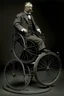 Placeholder: President Theodore Roosevelt painted as a biomechanical unicycle wheelchair with jet engine