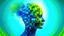 Placeholder: sense of concepts strong, gentle, power, kind, patient with blue and green