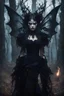 Placeholder: dark fairy, uhd photorealistic authentic psychotic angry girls wearing dark fantasy outfit and intricate gothic make-up, do something dark magic in the wood, full body, intricate details, creepy atmosphere, frightening surroundings, in the style of amano, karol bak, akira toriyama, greg rutkowski