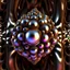Placeholder: a mandelbulb 3d fractal made of metallic random color iso spheres a pertty artistc background