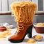 Placeholder: spaghetti bolognese-lined fur boots