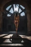 Placeholder: The female Shadow of Death. sexy. frightening. Horror. inside Panteon in Rome. fantasy art, the naked truth, Cinematic lighting, Volumetric lighting, Epic composition, Photorealism, Bokeh blur, Very high detail, Sony Alpha α7, ISO1900, Character design, Unreal Engine, Octane render, HDR, Subsurface scattering