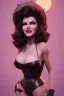 Placeholder: Rita Hayworth as evil queen in black leather, busty, cleavage, curvy, angry, stern look. character design by cory loftis, fenghua zhong, ryohei hase, ismail inceoglu and ruan jia. unreal engine 5, artistic lighting, highly detailed, photorealistic, fantasy