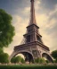 Placeholder: A big mosque next to Eiffel tower