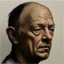 Placeholder: head, oil painted.