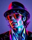 Placeholder: WPAP Pop art style Michael Jackson outside emboss 3d shiny cubis mirrors glass minimalist Neo Surrealisme Unique surrealistic artwork brutal multicolor neon colors,find details,UHD neons