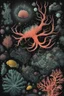 Placeholder: diseased Flora, fauna, and coral at the End of the Multiverse rising from a black liquid surface.
