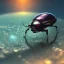 Placeholder: Little beetle hovering above pommegrenade water background , 8k photo realistic