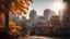 Placeholder: calm beauty, uplifting, inspiring, therapeutic, cityscape, autumn, sunlight, chiaroscuro, color, award-winning colour photograph, Nikon 85mm