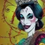 Placeholder: extrem tim burton style and disney style of an old and extrem malicious stepmother, sharp focus, sneaky eyes, old face