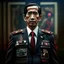 Placeholder: Joko Widodo The president of Republic Indonesia in militiary cyberpunk style