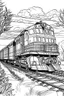 Placeholder: Outline art, no shading, full train, cartoon style, black and white, low detail, --ar 9:11