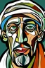 Placeholder: portrait homme arabe style picasso