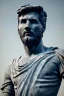 Placeholder: Ultra Realistic image, roman sculpture, deluxe white marble material, Lionel Messi, Renaissance style, miguel angel style, chisel style, emperor, waist up portrait, epic, celestial, cinematic lighting, God light, god rays, 4k resolution, smooth details, ornate details, unreal engine 5, blue sky background.