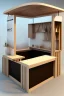 Placeholder: Corner exhibition stand in eco-style, with wood elements and meeting areas