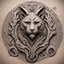 Placeholder: un symbole de sorcellerie et du lynx façon gravure grosière