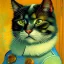 Placeholder: Portrait of a cat by Van Gogh