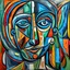 Placeholder: pablo picasso style portret painting cubism