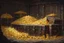 Placeholder: dnd, fantasy, watercolour, large strokes, stylistic, large and deep dungeon, piles of gold, chests full of gold, various gems, various riches, opulent, grandiose