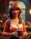 Placeholder: waitress irish woman with muppet mask that covers her entire head, gringer, retro style, Sesame Street style, smooth, unreal engine 5, god lights, ray tracing, RTX, lumen lighting, ultra detail, volumetric lighting, 3d.