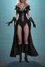 Placeholder: Kim Basinger in black leather gown, evil,energetic, villain, busty, cleavage, curvy, angry, happy, stern look. character design by cory loftis, fenghua zhong, ryohei hase, ismail inceoglu and ruan jia. unreal engine 5, artistic lighting, highly detailed, photorealistic, fantasy