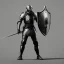 Placeholder: franz frazetta style, European medieval knight with sword and shield, dark soul like