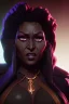 Placeholder: Pam Grier as evil queen in black leather, leather, busty, cleavage, angry, stern look. character design by cory loftis, fenghua zhong, ryohei hase, ismail inceoglu and ruan jia. unreal engine 5, artistic lighting, highly detailed, photorealistic, fantasy