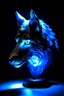 Placeholder: The ghost wolf, mask, blue light