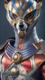 Placeholder: full body portrait of a Superhero Meerkatman, Mask, Head Man Mouth And Nose Hyper Realistic Armor Intricate Detail Novelty Full Body Cinematic 4k