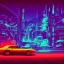 Placeholder: art deco, cyberpunk, neon muscle car, desert road, sunset, full colour, hd,