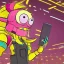 Placeholder: Funny lemon cyberpunk cartoon character, very detailed, cinematic, HD