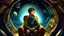 Placeholder: "Embark on an Extraterrestrial Odyssey: The Adventures of a Student-Clad Explorer Seated in a Spacecraft" Join the journey of a young man dressed in student attire as he sits on a chair inside a spacecraft hurtling through the cosmos. Describe the anticipation and excitement on his face as he gazes out into the vastness of space, the Earth shrinking in the distance. Explore the mix of emotions – curiosity, awe, and perhaps a hint of trepidation – as he prepares for an interstellar adventure bey