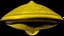 Placeholder: A yellow electrical UFO designed in ancient Egyptian hieroglyphics