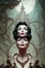 Placeholder: Joan Collins as evil queen in black leather, leather, busty, cleavage, angry, stern look. character design by cory loftis, fenghua zhong, ryohei hase, ismail inceoglu and ruan jia. unreal engine 5, artistic lighting, highly detailed, photorealistic, fantasy