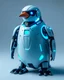 Placeholder: A futuristic robot penguin with icy blue lighting effects in humanoid form.