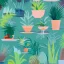 Placeholder: city, tropical, latino, plants, streets, risograph, flat design, 2 colors