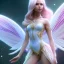 Placeholder: beautiful fairy very etheric, nice smiling, long blond hair, magic glamour pink make up, delicate colors, complete vision of very transparent and big wings, beautiful glamour transparent dress, ultra sharp focus, 8k, unreal engine 5, extremely sharp detail, light effect, soft light atmosphere, smooth, full of details, face in front, complete vision of face and hair and of the body