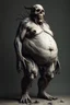 Placeholder: The full body of a fat man standing , decayed and rotting with grotesque proportions and imagery. surreal horror, biomechanical design, by hr giger and beksinski