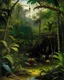 Placeholder: A jungle filled with insects painted by Claude Monet