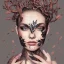 Placeholder: Queen Girl body face tattoo of leaves and gnarled branches extending past face and morphing into reality, color tattoo, 8k resolution, high-quality, fine-detail, intricate, digital art, detailed matte, volumetric lighting, illustration, octane render