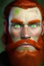 Placeholder: portrait of a dwarf, light green eyes, red hair, pronounced cheekbones and slightly square jaw