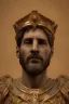 Placeholder: Realistic image, classic sculpture made in marble with gold veins, Lionel messi, gold laurel leaves crown, waist up portrait,marble material, gold ornaments, Renaissance style, sun rays background, epic, celestial, cinematic lighting, God lights, 4k resolution, smooth details, soft lighting, unreal engine 5, art station, substance 3d.