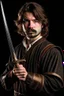 Placeholder: young european brown hair adult royal guard swordsman with rapier