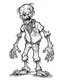 Placeholder: cartoon zombie, coloring image, full body (((((white background))))), only use an outline., real style, line art, white color, clean line art, white background, Sketch style