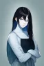 Placeholder: generate a realistic image of a skinny girl with white skin blue eyes and black hair