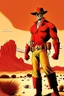 Placeholder: a simple red blooded desert valley marvel comics style