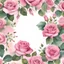 Placeholder: Pink Rose Border Clipart PNG Watercolor Pink Rose Border, Transparent Background Digital Download PNG Graphics - Commercial Use