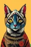 Placeholder: cat with shark mask solana japanese style in the style of warhol