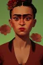 Placeholder: Portrait of a Baby Frida Kahlo ,rusted metal and flowers, rust, blender 3d , textured, beautiful perfect angry baby face, soft factions, highly detailed By Disney